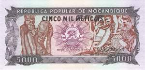 Mosambik p133b 5000 Meticais 1989